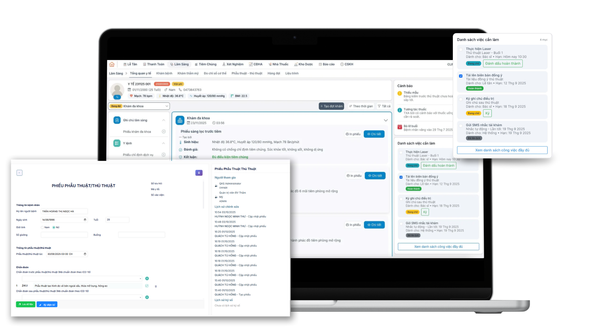 Bác sĩ sử dụng phần mềm quản lý phòng khám